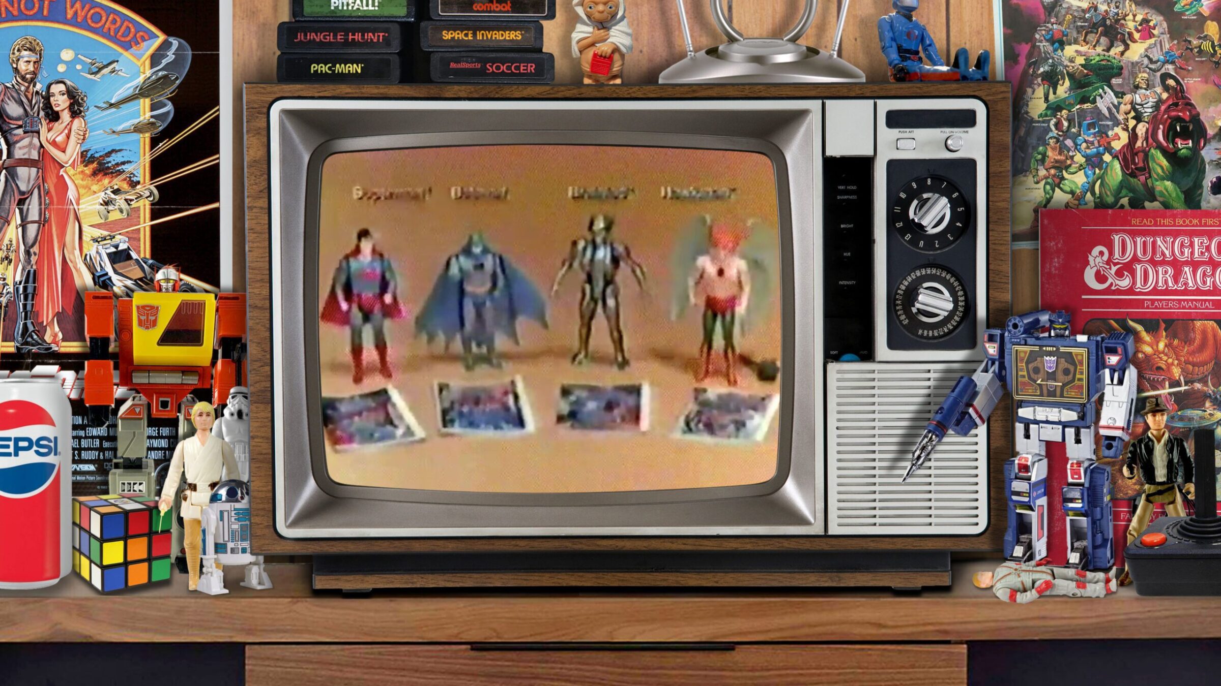 1984 Superman, Batman, Hawkman & Brainiac TV Commercial Super Powers Collection Kenner 